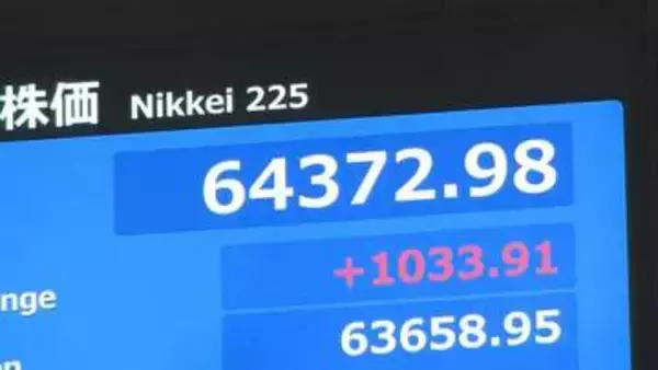 【速報】日経平均 一時1600円以上値上がり　米イラン戦闘終結への期待から