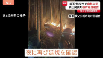 きのう鎮圧も夜に再び延焼　埼玉・秩父市の山林火災「集落の上のあたりから火が発生したような」 自衛隊に災害派遣要請