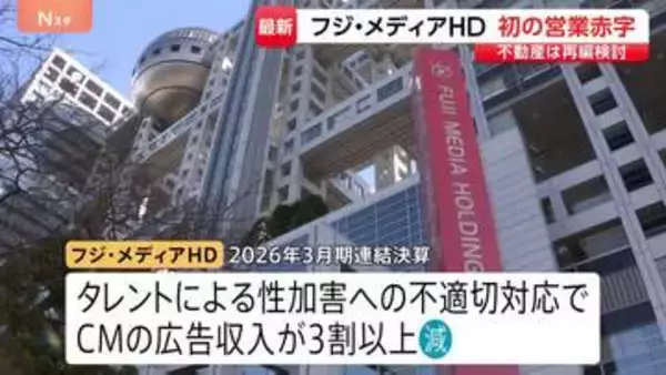 フジ・メディアHDが上場以来、初の営業赤字　不動産事業の外部資本導入「時期や手法について検討を進めている」