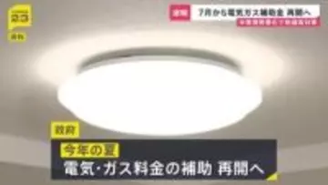 電気・ガス料金の補助　政府が再開検討 7月～9月までの使用分対象の方向