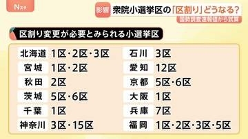 「1票の格差」最大で2.274倍に 衆院小選挙区の「区割り」どうなる？　議員定数削減の議論も加速へ　国勢調査の速報値発表