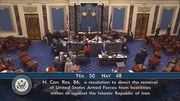 米議会上院　イラン攻撃を制限する決議案を可決　与党の一部も賛成　トランプ政権に痛手　決議に拘束力はなし