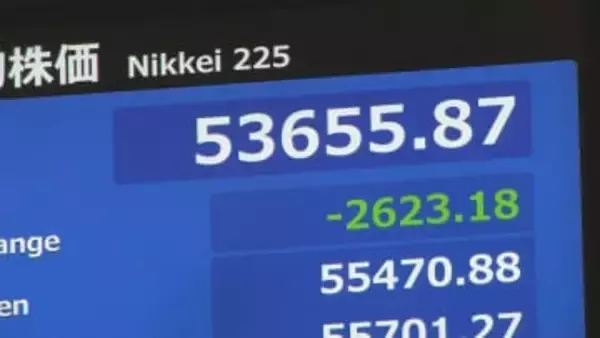 日経平均株価 一時2600円超の下落 イラン情勢混乱長期化の懸念