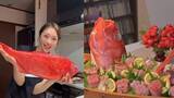 「【 片原恵麻 】「金目鯛を釣ってきたので」見事三枚おろし〝舟盛りは密に敷き詰めるタイプ〟フォロワービックリ「家に舟あるのもすごい」」の画像1