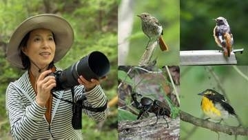 【 磯野貴理子 】　山梨の豊かな自然を満喫　野鳥にカブトムシ 信玄ゆかりの名水まで…大自然に親しむ姿に「自然の空気が伝わる」「目線が素敵」