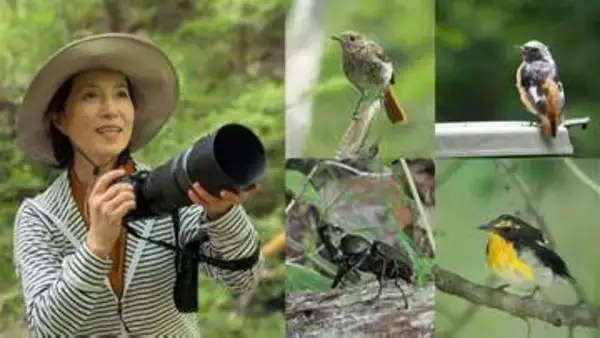 【 磯野貴理子 】　山梨の豊かな自然を満喫　野鳥にカブトムシ 信玄ゆかりの名水まで…大自然に親しむ姿に「自然の空気が伝わる」「目線が素敵」