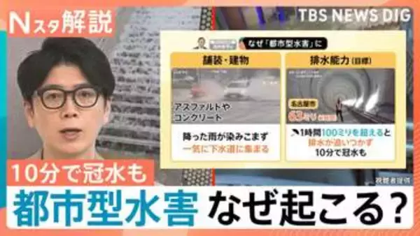 1時間100ミリ超で街が冠水…名古屋を襲った「都市型水害」のリスクと排水能力の“限界”　関東は9日夜も大雨に警戒【Nスタ解説】