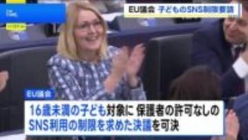 EU議会 16歳未満のSNS利用制限求める決議可決 EU加盟国などで規制議論本格化へ