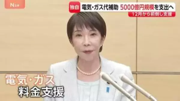 【独自】12月から前倒し実施の電気・ガス料金支援 5000億円規模で予備費支出へ 出口戦略が課題に