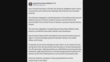 米ウクライナ　フロリダでの高官協議終了　和平計画や各国による安全の保証を協議と米特使