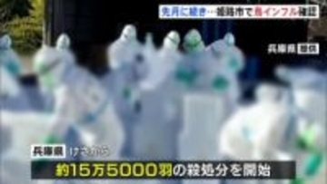 兵庫・姫路市で鳥インフルエンザ 去年12月に続き2例目　全国では今シーズン14例目