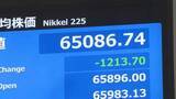 「【速報】日経平均株価、一時1200円超値下がり　前日までの株高受けて半導体関連などで利益確定売り」の画像1