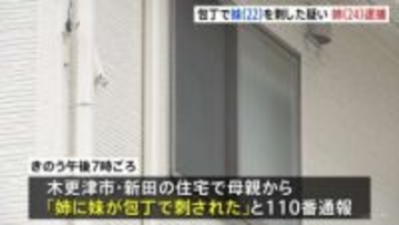 「姉に妹が包丁で刺された」母親が110番　妹の背中を包丁で刺し殺害しようとしたか　24歳の姉を逮捕　女性は命に別条なし　千葉・木更津市