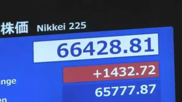 【速報】日経平均 一時1400円超の上昇　取引時間中の最高値更新　AI・半導体関連銘柄を中心に買い注文広がる