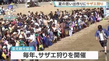 「10個以上とるぞ　オー」夏の思い出作りに「サザエ狩り」開催　撒かれたサザエは約3000個　静岡・松崎町