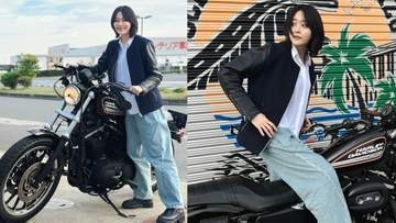【 彩雪 】　愛車ハーレーで「バイク乗りの休日」を満喫　ライダーズカフェでカレーとスイーツを堪能する姿に「素敵なひと時」「バイク姿カッコいい」と反響