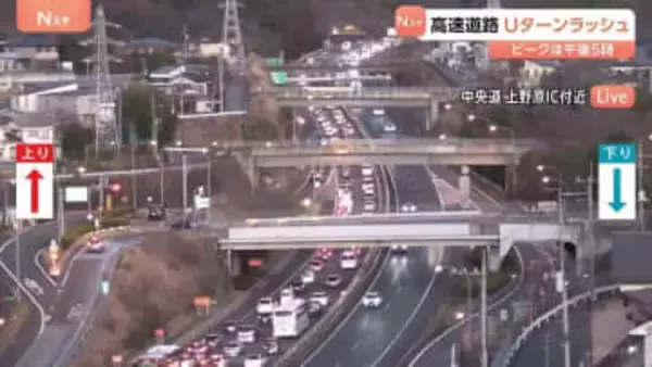関東の高速道路で渋滞発生　東北道・関越道は午後5時ピークに30キロ以上の渋滞予測　年末年始のUターンラッシュ
