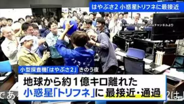 はやぶさ2、地球から約１億キロ 小惑星トリフネに最接近・通過