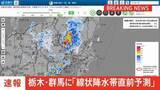 「【速報】群馬県南部と栃木県南部に「線状降水帯直前予測」発表」の画像1