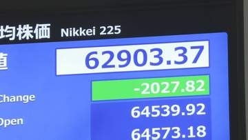 【速報】日経平均、一時2000円以上値下がり　前日のNY市場での半導体関連大幅下落受け