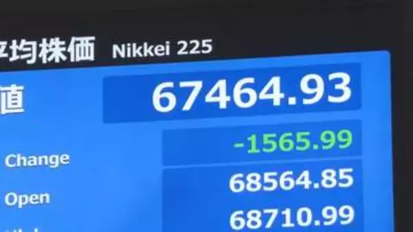 日経平均、一時1800円超値下がり　半導体関連銘柄に売り注文　中国企業の開発進展によるNY市場の半導体株安受け