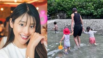 【 岡副麻希 】　ママ友と地元・御殿場での “水遊び” を満喫「日々ママ友からの学びで私は生きている！」　大はしゃぎの2歳2か月の娘ショット公開