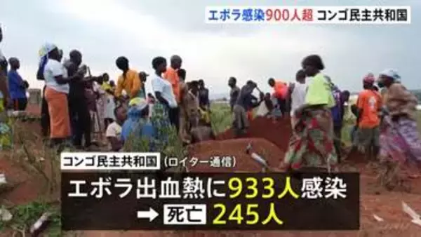 コンゴ民主共和国でエボラ出血熱の感染者900人超え　北東部にある難民キャンプでも少なくとも30人死亡 感染急拡大か