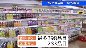 2月の食品値上げ674品目 去年より6割減少 「酒類・飲料」最多298品目　パックご飯など「加工食品」283品目