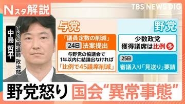 比例45議席削減や高市総理の“答弁拒否”　与野党の対立激化で国会空転　野党が審議を拒否するワケ【Nスタ解説】
