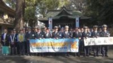 警視庁立川警察署が交通安全発祥の地で交通安全イベント　「春の全国交通安全運動」を前に地域住民の安全を祈願