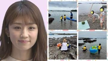 【 小倉優子 】　夏休み最後に子どもたちと逗子の海へ　 電車移動に「意外に近くてびっくり」と大満足　子どもたちとスイカ割り楽しむ姿に反響