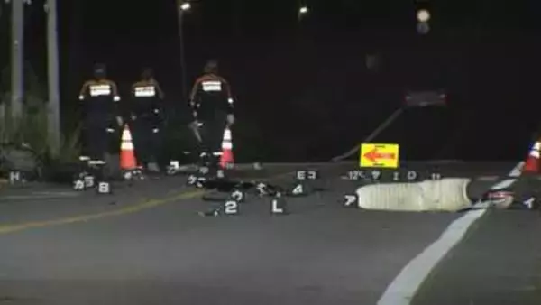 オートバイと複数の車が絡む事故　オートバイを運転していた男性が死亡　現場から車が逃走か　死亡ひき逃げ事件とみて捜査　茨城・常総市