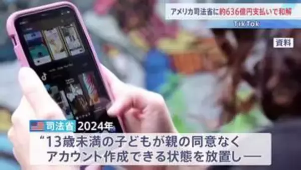 TikTokが約636億円支払いで和解　子どものプライバシー違法侵害で米司法省が訴え　同様の裁判の和解額で過去最大級