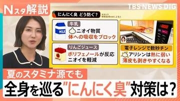 にんにく臭は「首元から」発生、最長24時間放出？暑さ乗り切るスタミナ源のニオイ対策【Nスタ解説】