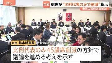 衆議院の議員定数「比例のみ45議席削減」方針で自民党内議論・意見集約へ　高市総理の意向受け　鈴木幹事長が明らかに