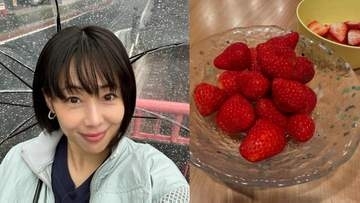 【 井上和香 】「娘も息子も苺大好き」今シーズン最後の苺を堪能　〝息子くんは冷蔵庫を開けっ放しに〟