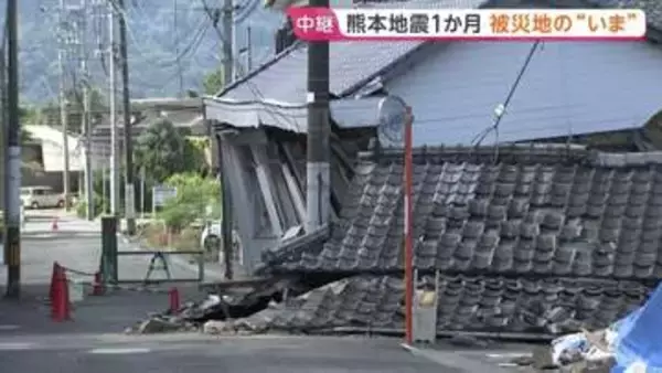 【熊本地震から1か月】約4万棟の住宅被害 倒壊した建物で道がふさがれたまま…思うように復旧進まず　熊本・八代市