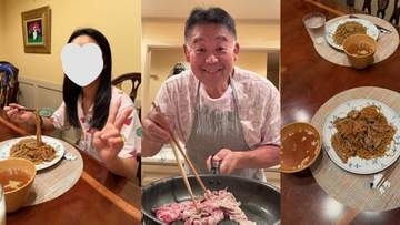 【 花田虎上 】　「キッチン花田オープン」妻不在で手作り夕食　次女と二人で焼きそば味わう「久しぶりにオープンしました！いらっしゃいませ」