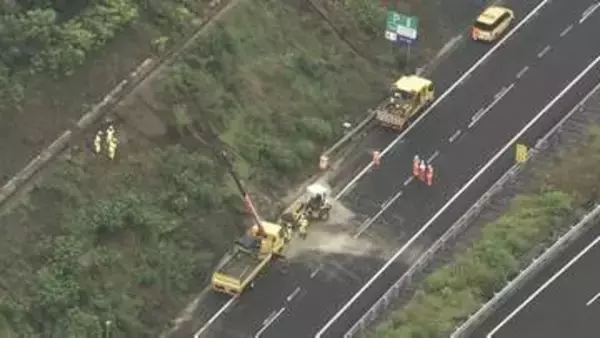 北関東自動車道（東行き）足利IC－佐野田沼IC間の通行止めを解除　道路脇の法面が“幅40メートル”崩落で一時通行止め