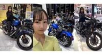 【 丸りおな 】　バイク女子　「念願のハーレー身に行ってきました」「かっこ良すぎて全部よく見える」　先日・大型二輪の免許を取得