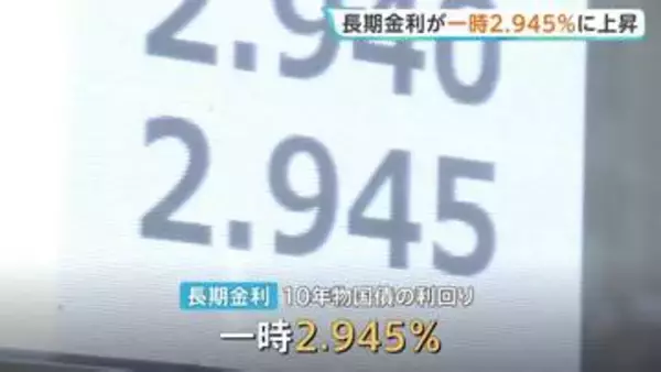 約30年ぶりの高水準 長期金利が一時2.945％に 中東情勢の不透明感により原油の先物価格上昇しインフレ加速の見方