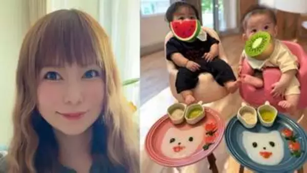 【 中川翔子 】 「フリフリしながらお茶碗ガブガブ」　ハーフバースデーの　離乳食プレートを公開　「ミルクより食べるのが圧倒的に好きみたい」