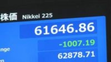 【速報】日経平均株価　一時1000円以上値下がり