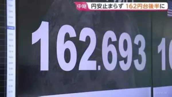 39年半ぶりの水準 円安進み1ドル＝162円台後半に　要因は積極財政に対する市場の懸念、日銀への利上げけん制