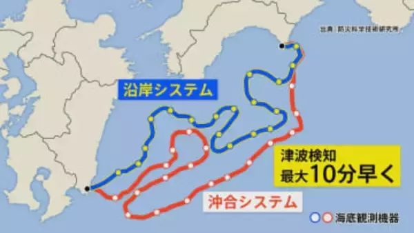 津波検知が最大10分早まる　きょうから南海トラフに備えて地震・津波の観測網強化　気象庁など