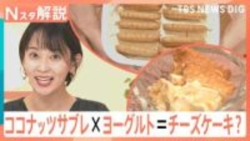 ココナッツサブレ×ヨーグルト＝チーズケーキ？ さらに「レモン果汁」と「はちみつ」を加えると…【Nスタ解説】
