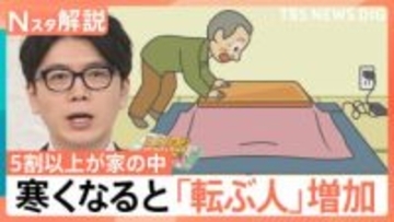 死者数は交通事故の3倍以上！寒くなると「転ぶ人」増加　転ぶ場所 5割以上が家の中、“転倒労災”半数が中高年女性【Nスタ解説】