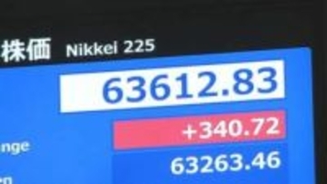 【速報】日経平均株価 一時300円超の上昇 取引時間中の最高値更新