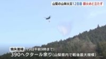 山梨・扇山の山林火災 大月市内で延焼続き鎮火のめど立たず　県内で“戦後最大”の被害見込み