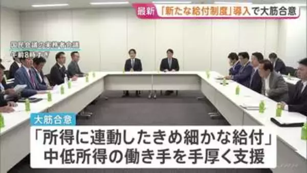 「中低所得の働き手を支援する新給付制度」2029年度導入で大筋合意　超党派「国民会議」実務者会合　食料品消費税減税は議論継続